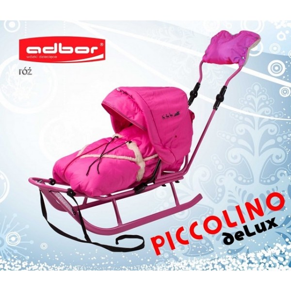 

Комплект Санки ADBOR Poccolino Delux (от 1 годика) со Спинкой, Конвертом, Капюшоном, Муфта, Розовые
