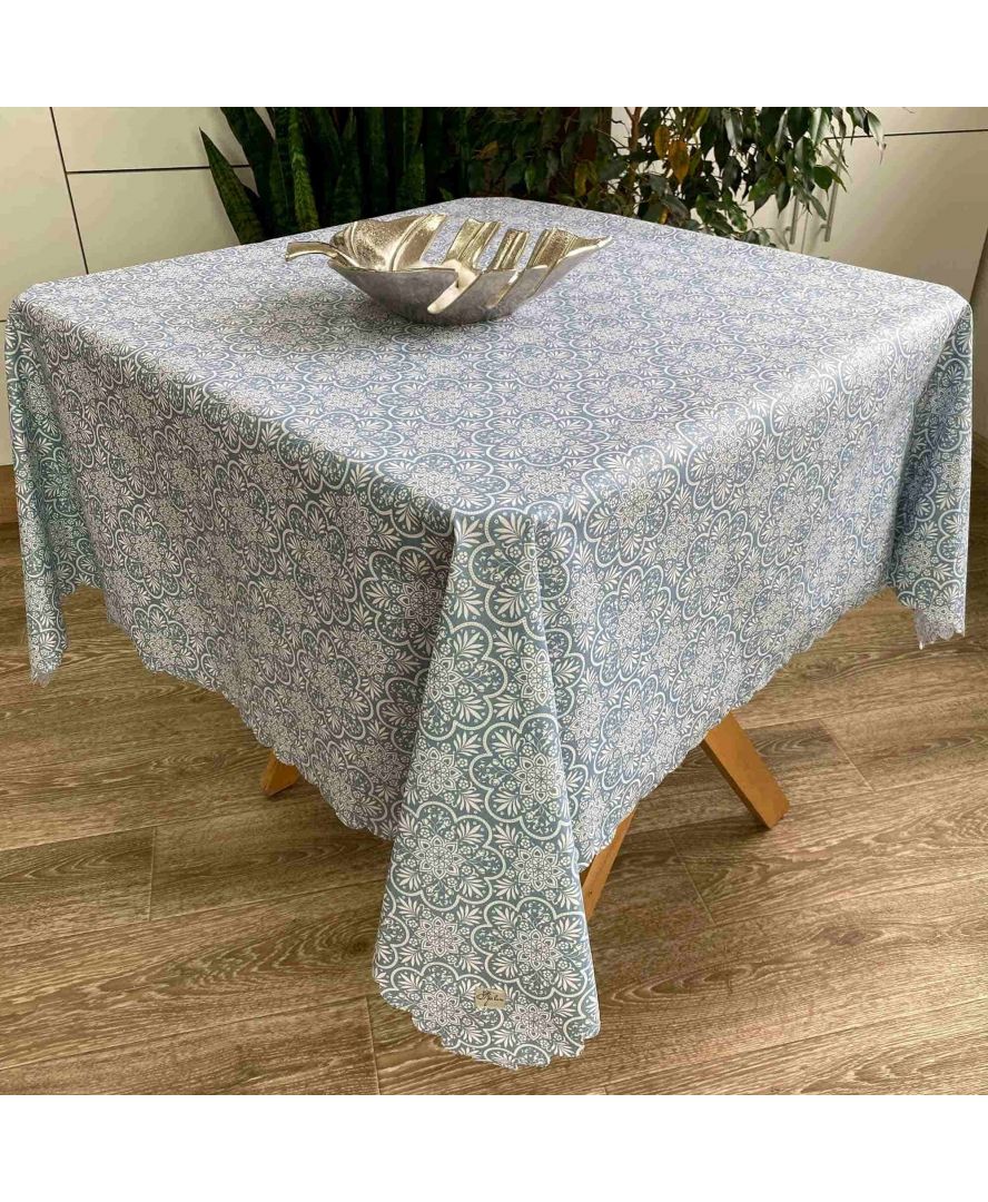 

Скатерть с акриловым покрытием Simfoni 220х136 Lace on blue Прованс