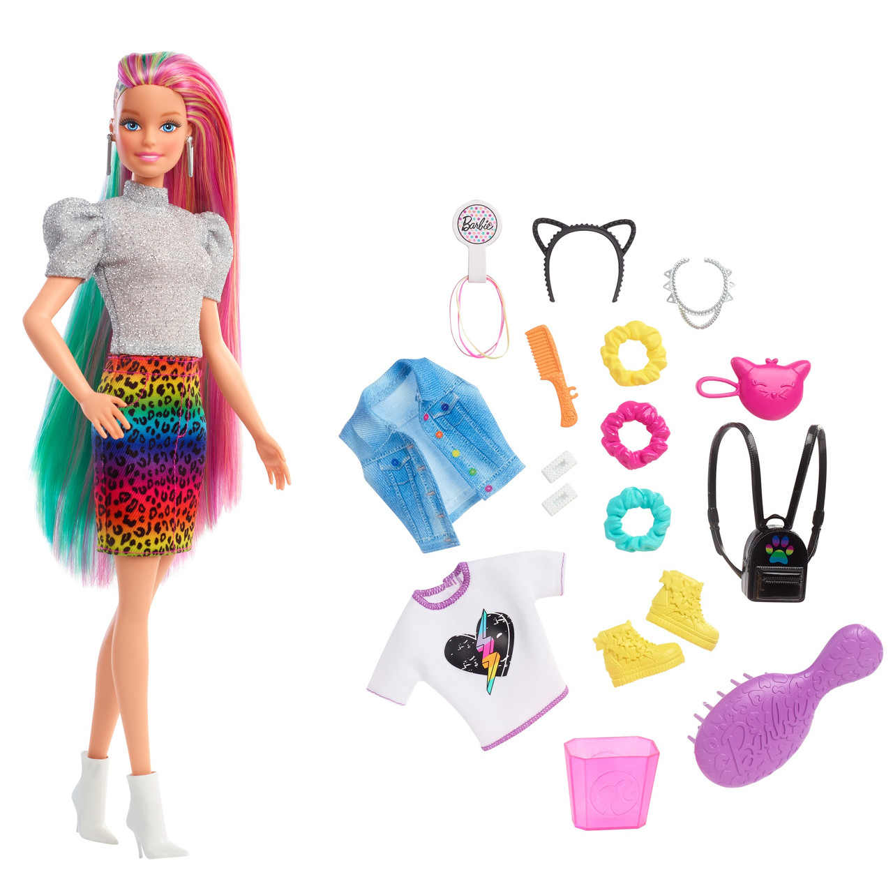 

Кукла Барби Леопард Радужные волосы Barbie Leopard Rainbow Hair Doll
