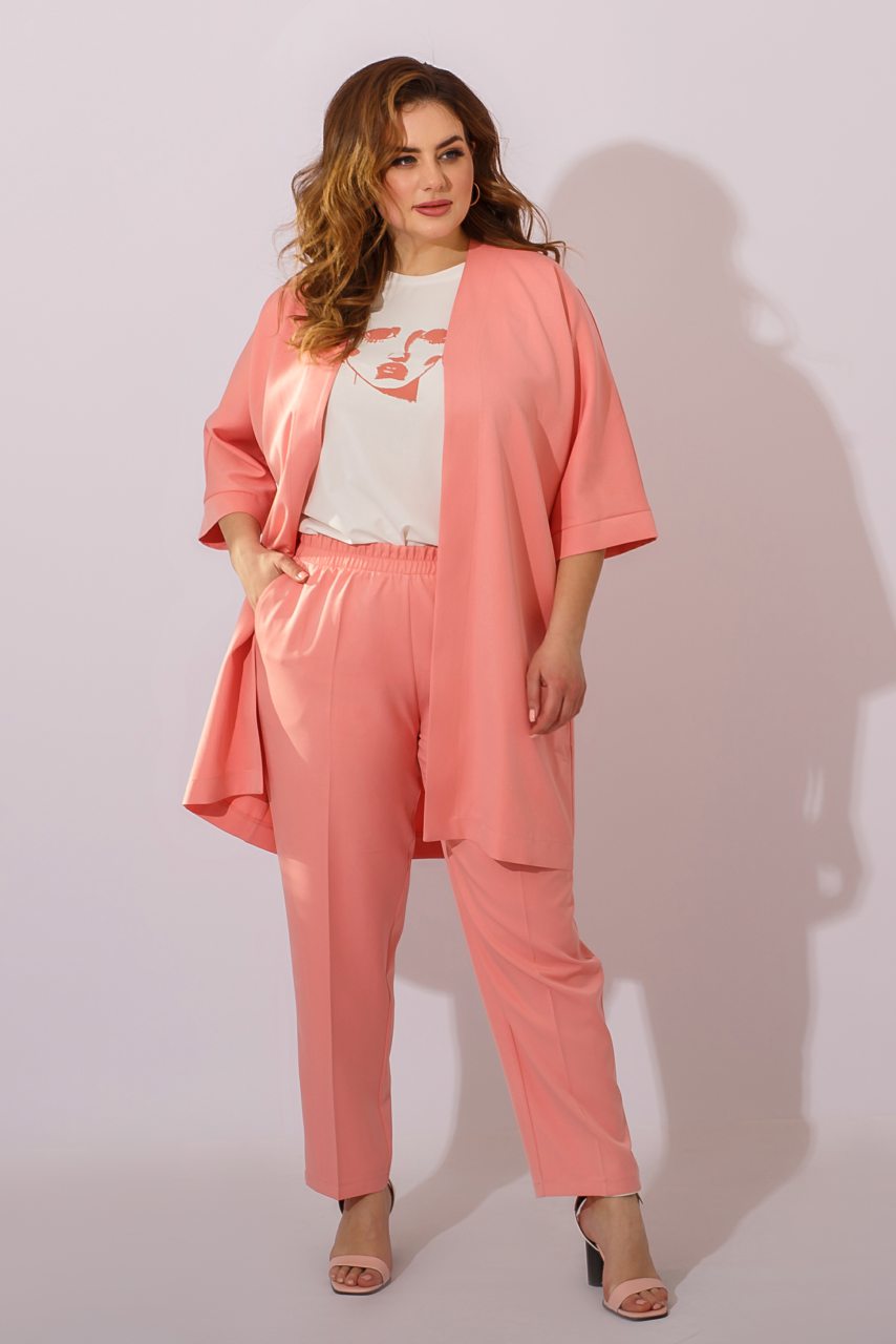 

Костюм из футболки, кардигана и брюк Фасон 31567_54-56 54-56