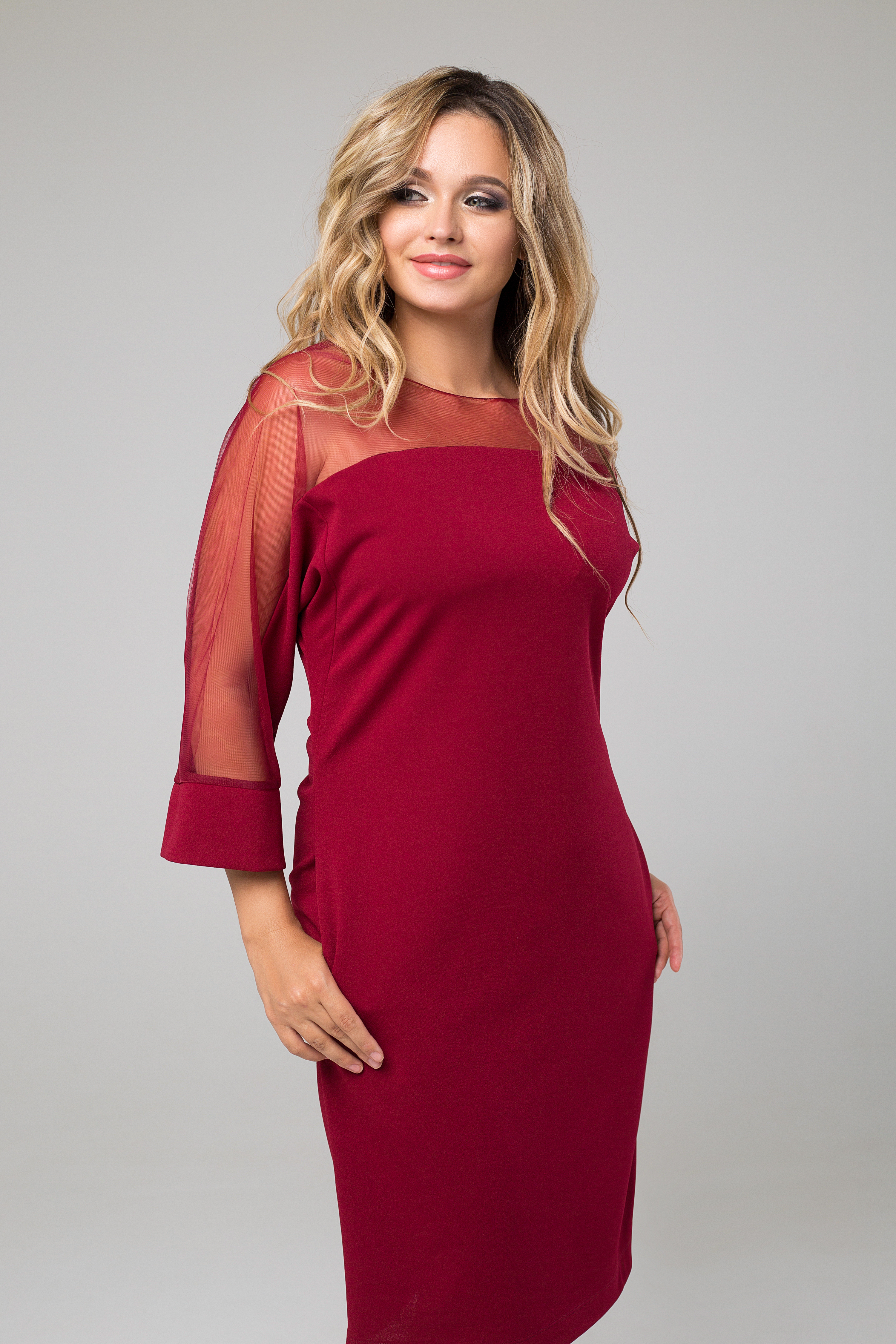 

Платье "Рикарда" (Бордовый) 48-50(L-XL)