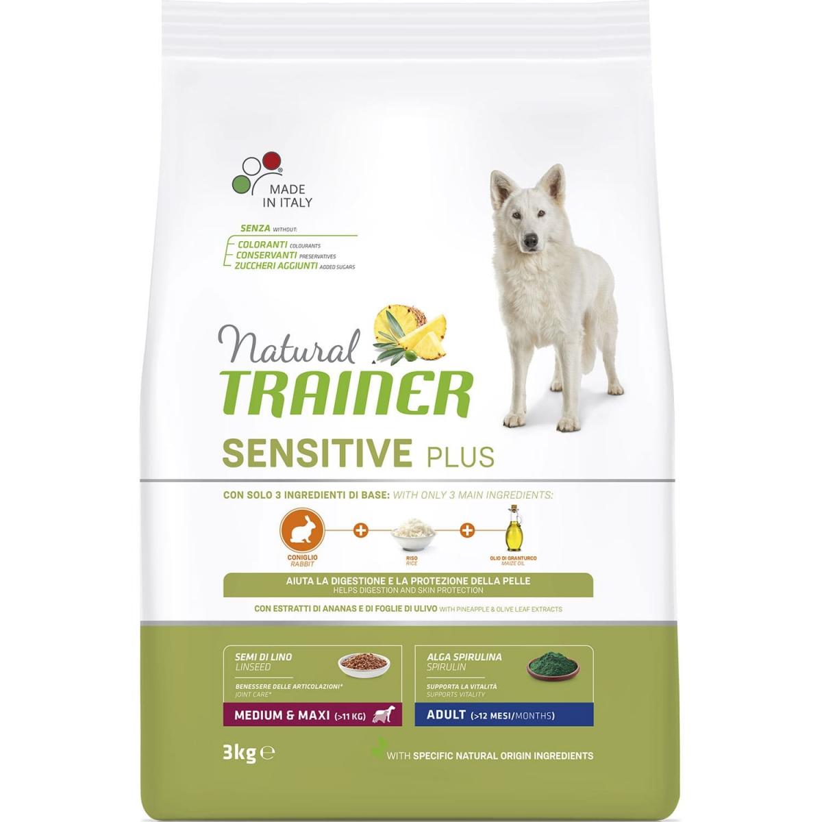 

Сухой корм для собак Natural Trainer Sensitive Plus Adult Medium&Maxi With Rabbit 3 кг (8059149252636)