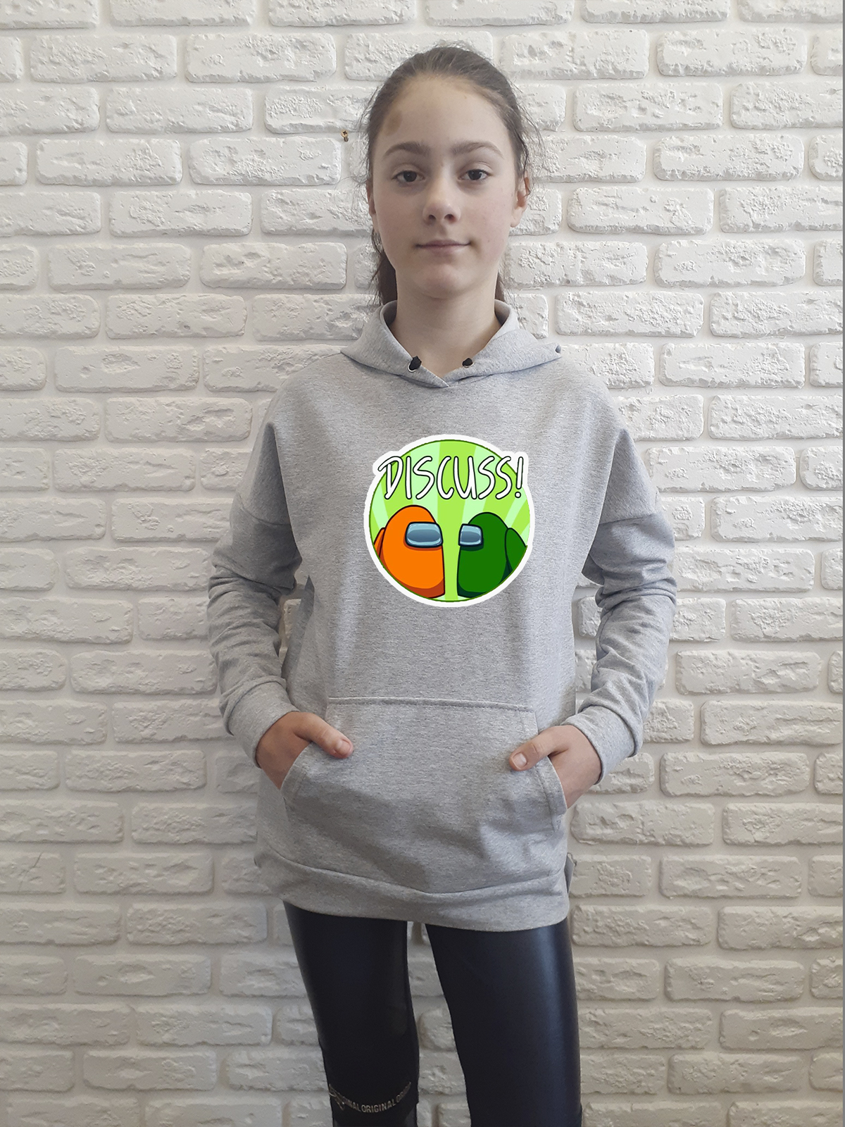 

Худи для девочек ArtSvet Амонг Ас (Among Us) Серая 164 см NAUS1TSER