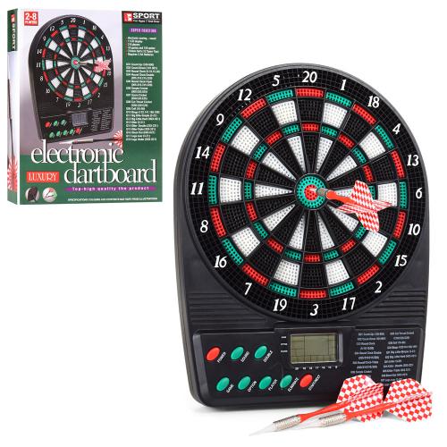 

Дартс электронный(табло), 26см, дротики, муз, зв, на бат-ке, в кор-ке, 21-27-3,5см