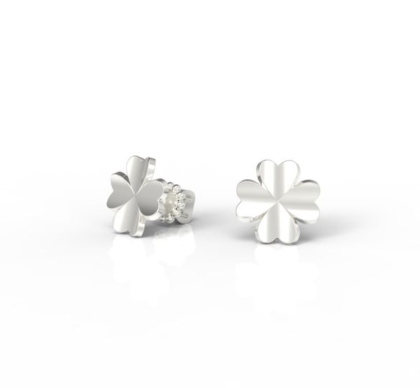 

Срібні сережки цвяшки "Clover Diamond"