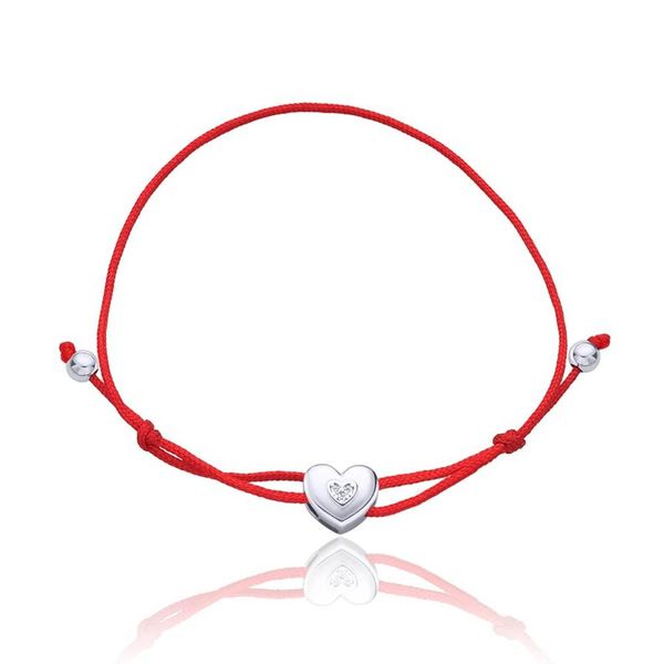 

Срібний браслет червона нитка "My Love"