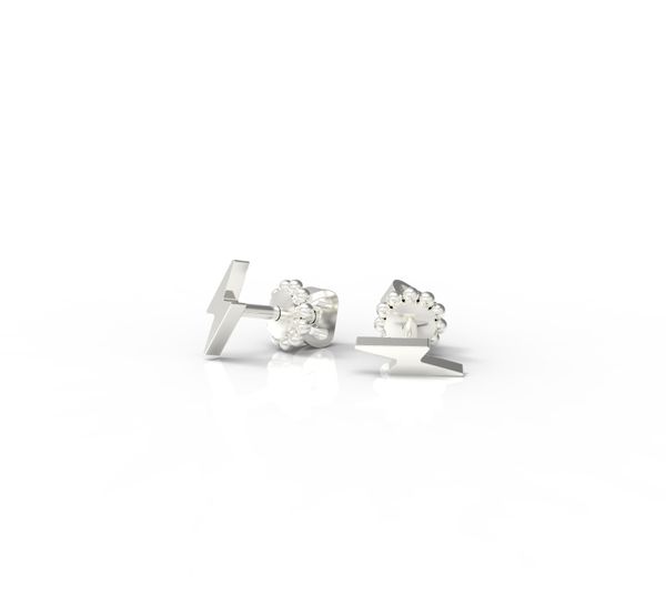 

Срібні сережки цвяшки "Lightning Diamond"