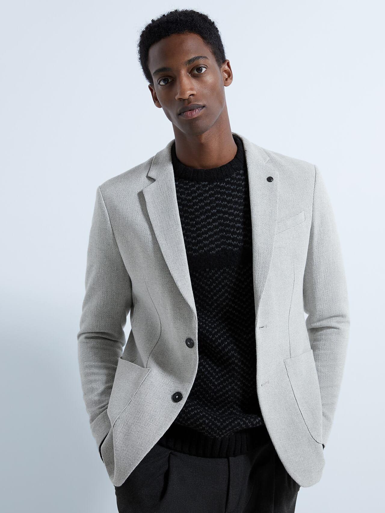 

Пиджак Zara 0706/381/811-AAUF 52 Белый с серым