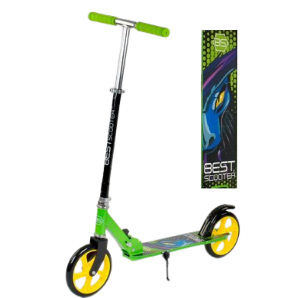 

Дитячий двоколісний самокат Best Scooter 53396 складний колеса PU 20 см Салатовий (123429)