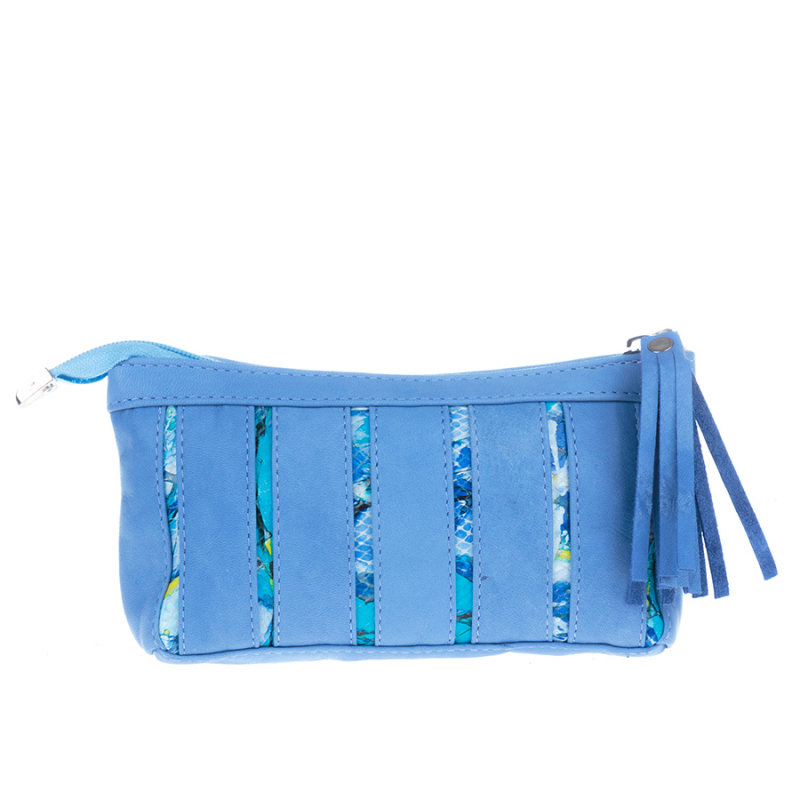 

Косметичка Vera Pelle 1020-blue кожаная голубого цвета