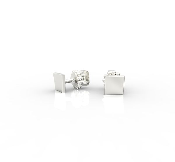

Срібні сережки цвяшки "Square Diamond"