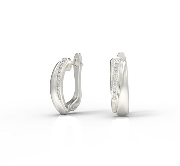 

Срібні сережки "Moon Diamond"