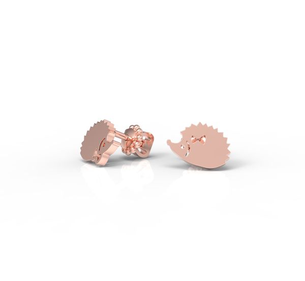 

Позолочені срібні сережки цвяшки "Hedgehogs Red"