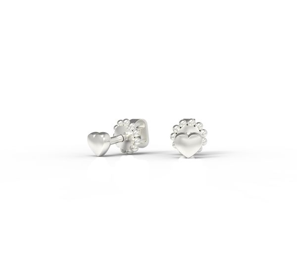 

Срібні сережки цвяшки "Hearts Diamond"