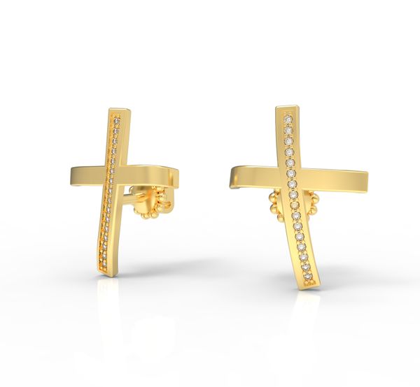 

Позолочені срібні сережки цвяшки "Cross Yellow"