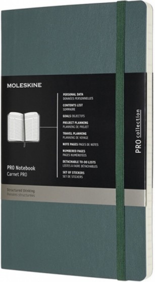 

Блокнот недатований Moleskine PRO м'який середній 13 х 21 см лісовий зелений