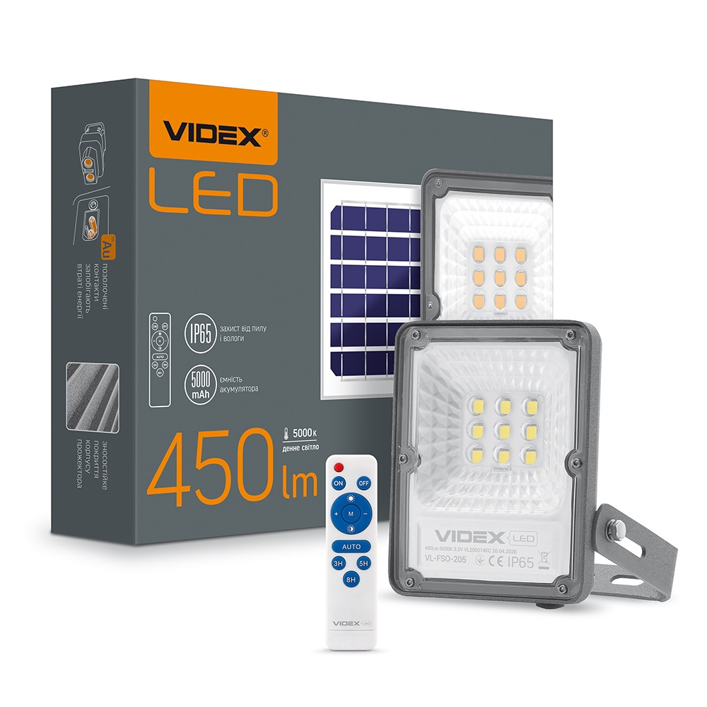 

LED прожектор автономный VIDEX 10W 5000K