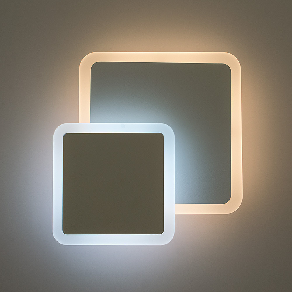 

Настенный светодиодный светильник, бра LUMINARIA GEOMETRIA SQUARE 12W S185 WHITE 220V IP44