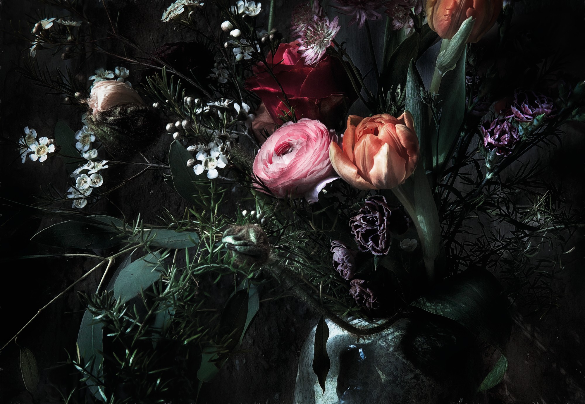 

Фотообои бумажные Komar Still Life (Цветы на чёрном фоне_ 368х254 см 8 сегментов (8-999)