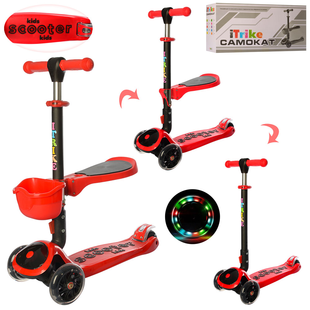 

Самокат iTrike JR 3-074-R MAXI 3в1 червоний