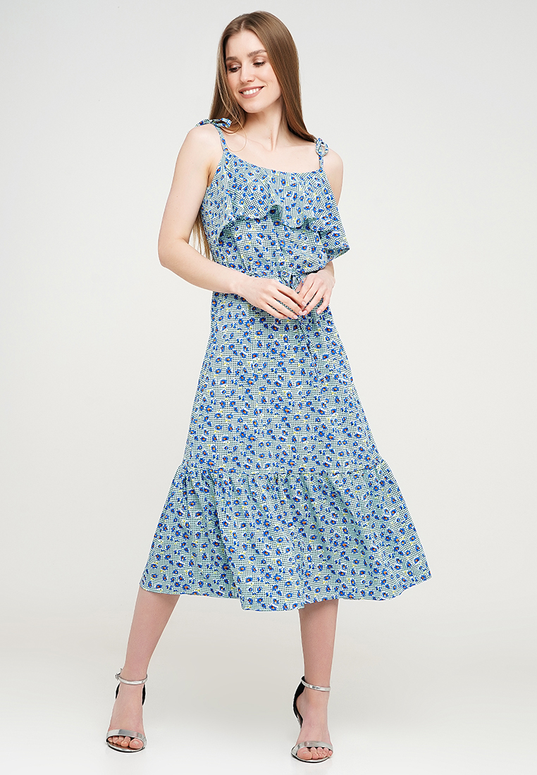 

Сарафан женский летний с кулиской на талии внизу рюша Modniy OAZIS  голубой (90369/4, Сарафан женский летний с кулиской на талии внизу рюша Modniy OAZIS 46-48 голубой (90369/4 46-48)