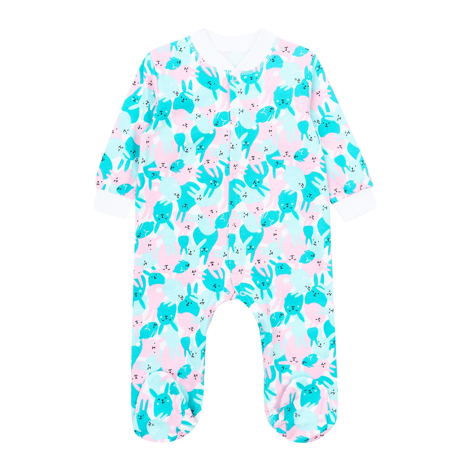 

Комбінезон трикотажний "Зайці" Соня білий 5672 011404, 62-68 (3-6 міс)