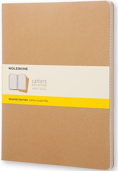 

Набір зошитів Moleskine Cahier XXL 21,6 х 27,9 см в клітинку бежевий