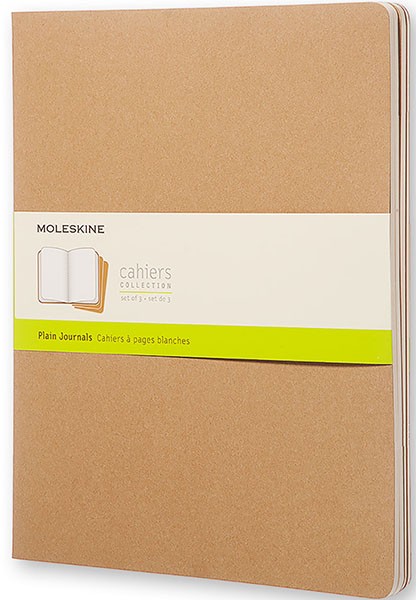 

Набір зошитів Moleskine Cahier XXL 21,6 х 27,9 см нелінований бежевий