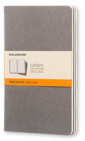 

Набір зошитів Moleskine Cahier середній 13 х 21 см в лінію теплий сірий