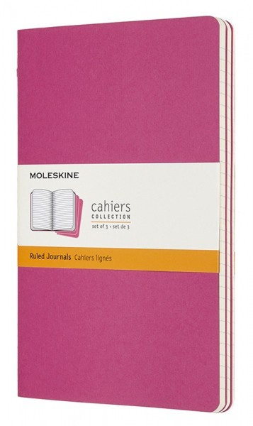 

Набір зошитів Moleskine Cahier середній 13 х 21 см в лінію кінетичний рожевий