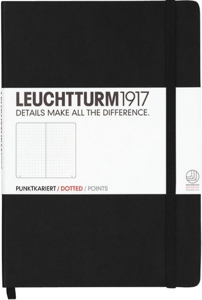 

Блокнот Leuchtturm1917 Classic середній 14,5 х 21 см в крапку чорний