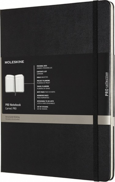 

Блокнот недатований Moleskine PRO XXL 21,6 х 27,9 см чорний