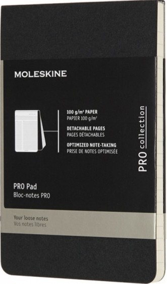 

Блокнот недатований Moleskine PRO Pad кишеньковий 9 х 14 см чорний