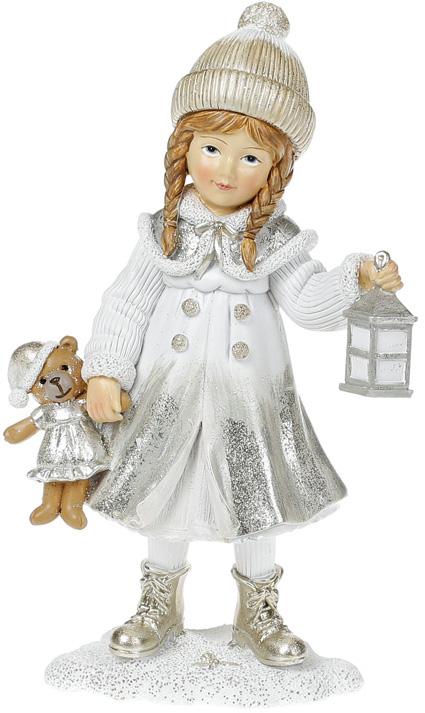 

Статуэтка "Малышка с фонарем" 19см, в серебре