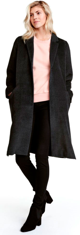 

Пальто H&M 2hm011100168 42 Темно-серое