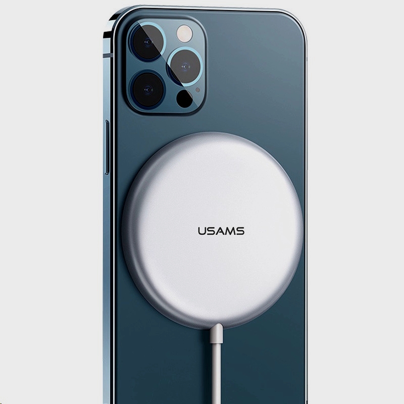 

Беспроводное зарядное устройство Usams US-CD160 W2,15W, Type-C (магнитный) Серебряный