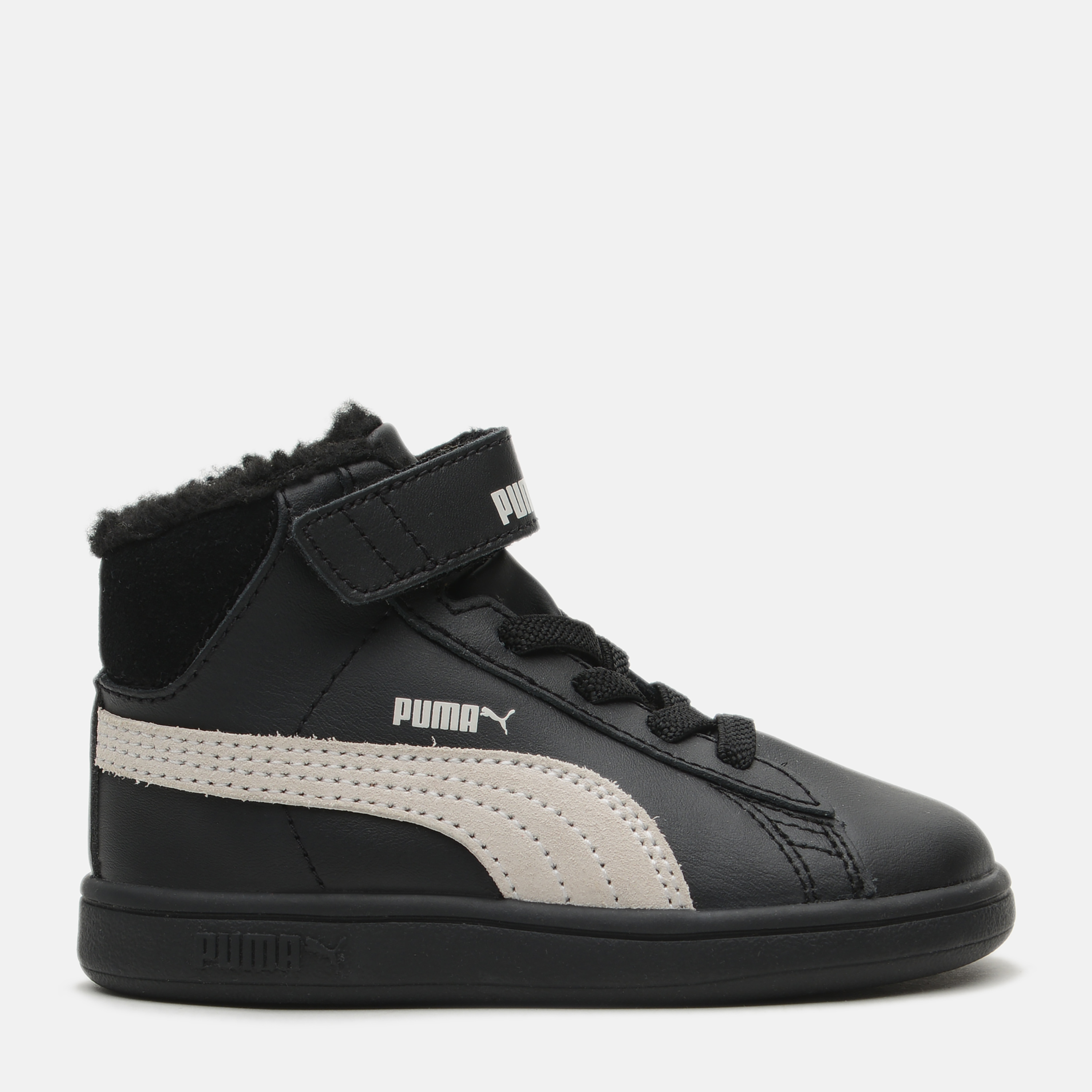 

Ботинки кожаные детские Puma Smash v2 Mid L Fur V 20 (4) 13 Black-Whisper White