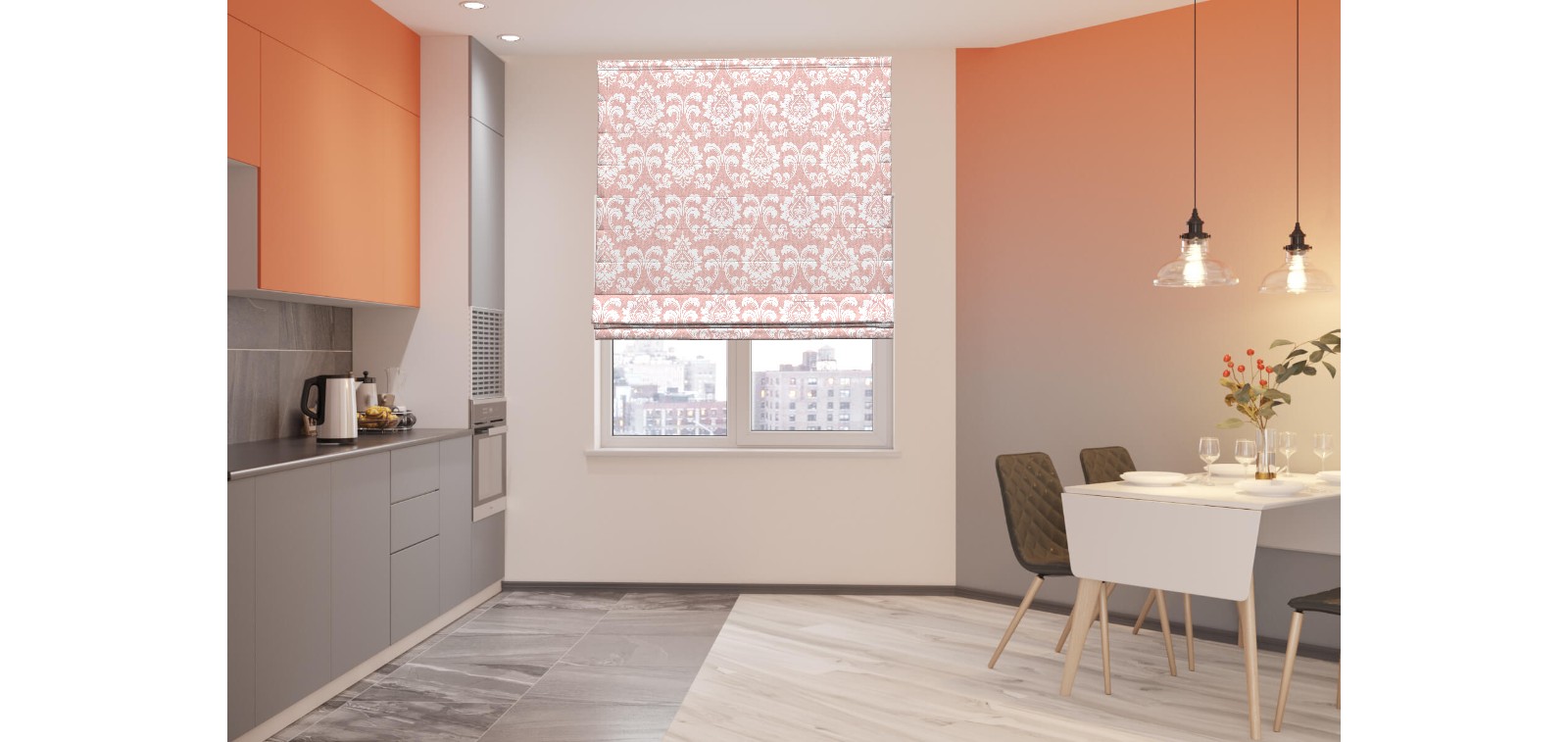 

Римская штора VERNST "Вензель" 50*160 розовый