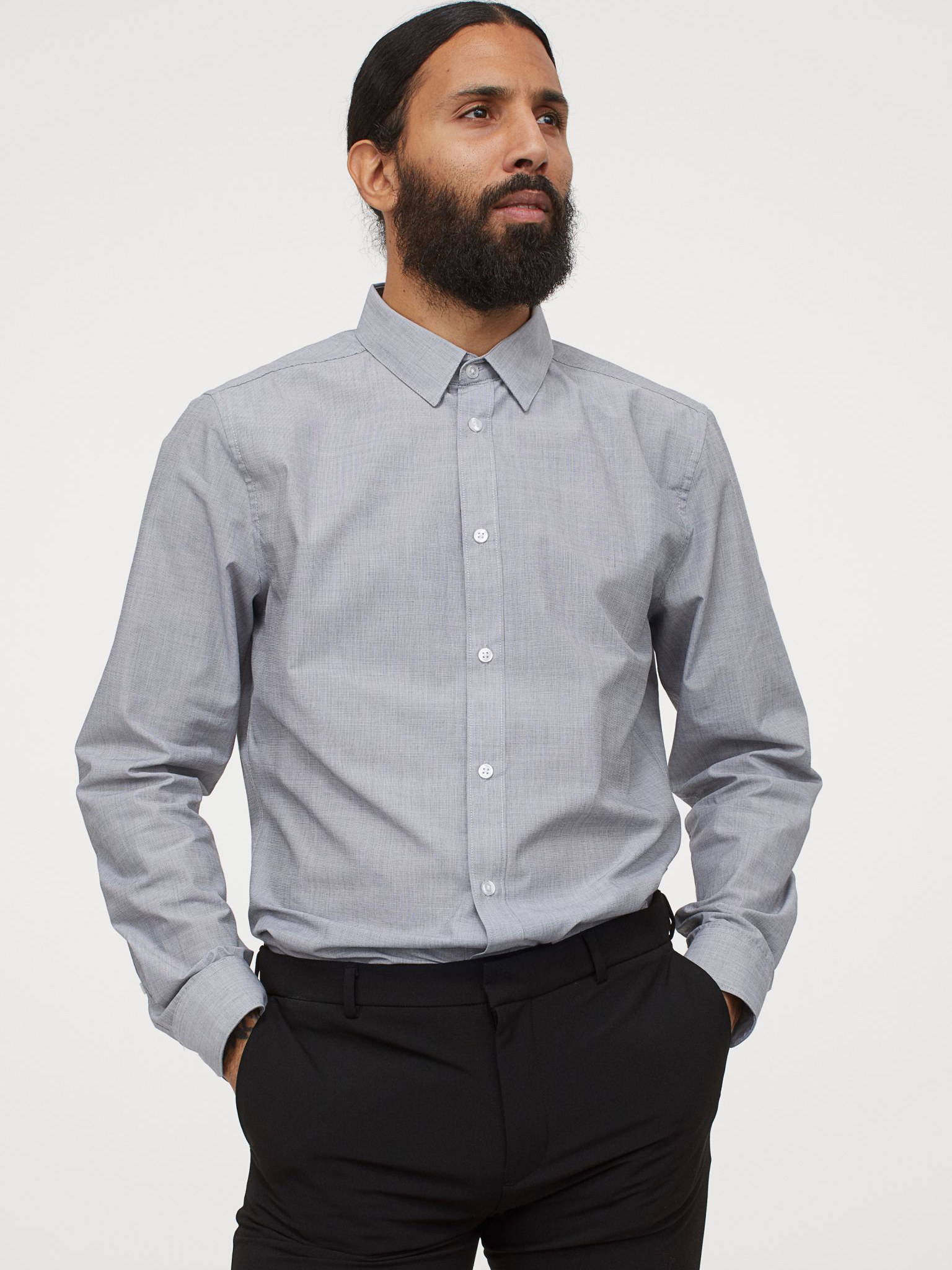 

Рубашка H&M 7817581sm  Серая, Рубашка H&M 7817581sm S Серая