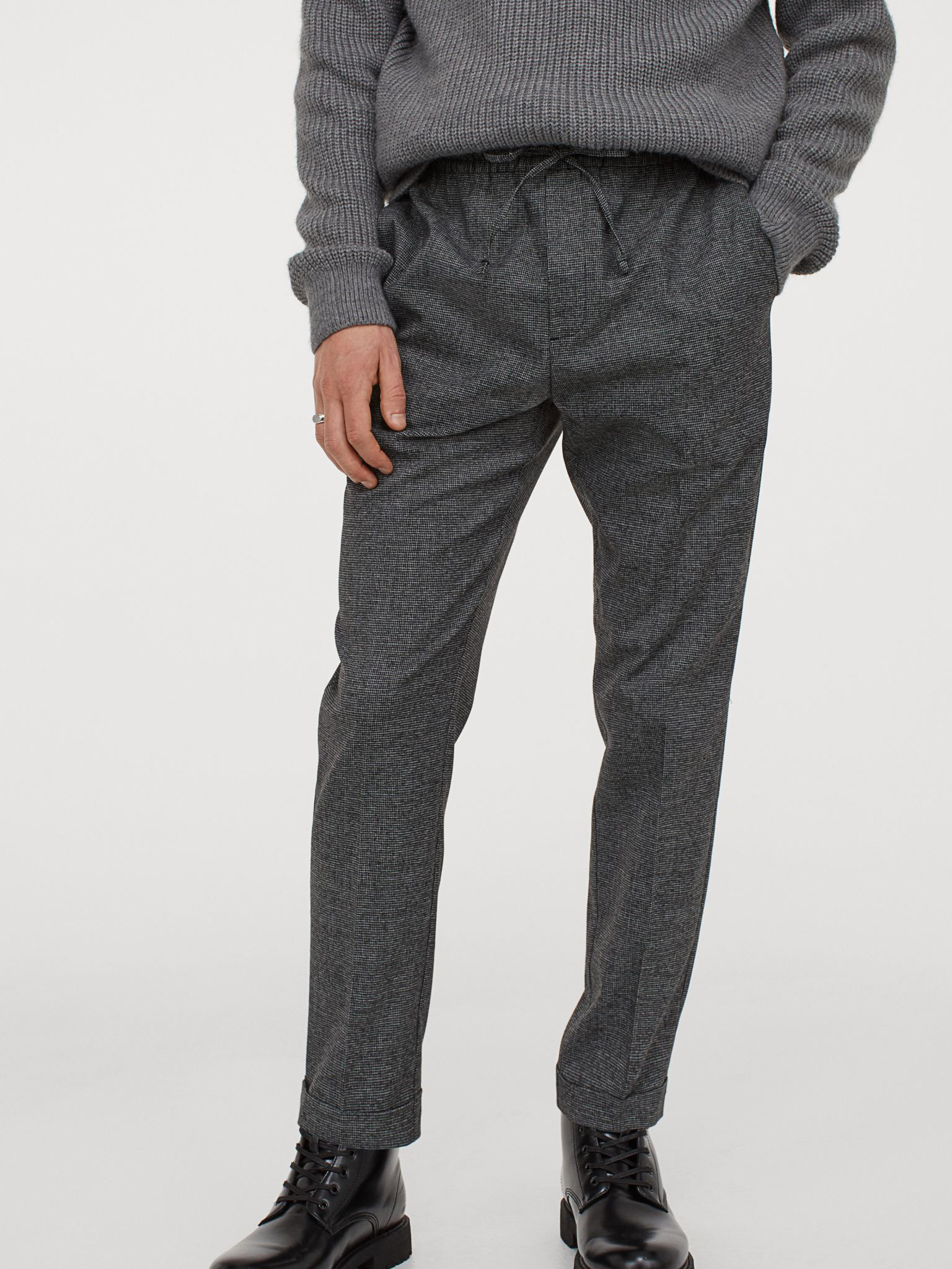 

Брюки H&M 7664020sm XS Темно-серые меланж