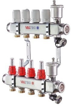 

Коллекторный блок Valtec из нержавеющей стали с расходомерами 1"x11 x 3/4"EK (VTc.586.EMNX.0611)