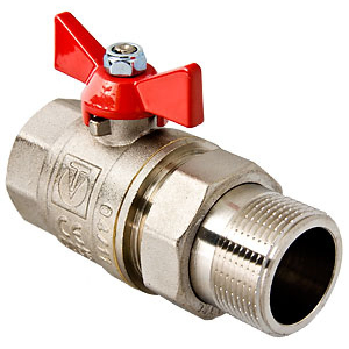 

Кран с полусгоном Valtec DN 3/4" (PN 40) с красной ручкой (VT.227.N.05)