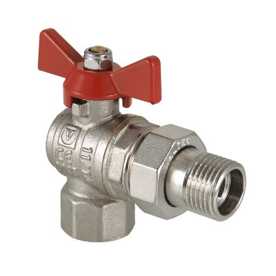 

Кран со сгоном Valtec BASE DN 1" (PN 40) угловой с красной ручкой (VT.228.N.06)