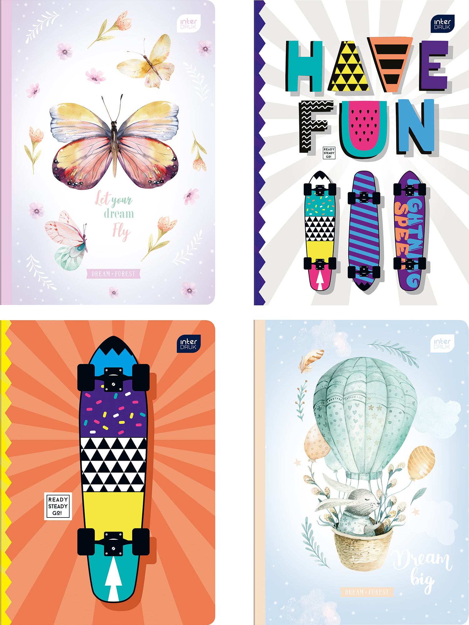 

Набор тетрадей ученических Interdruk Premium Free Style 20 шт А5+ в линию 24 листа (298751)