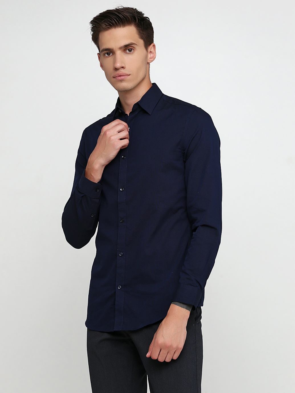 

Рубашка H&M 0501616т.син_02 XS Темно-синяя