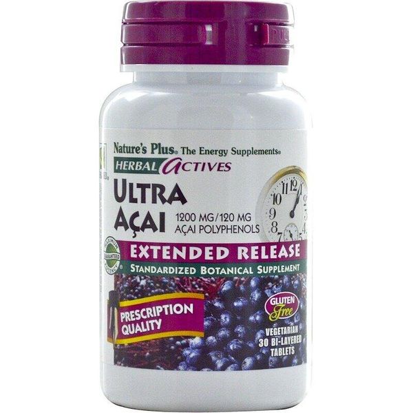 

Асаи Ultra Acai Nature's Plus Herbal Actives 1200 мг 30 двухслойных таблеток (NP182)