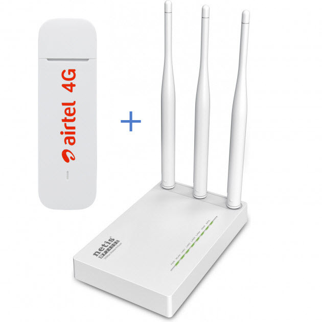 

Комплект WiFi роутер Netis MW5230 + 4G модем Huawei E3372