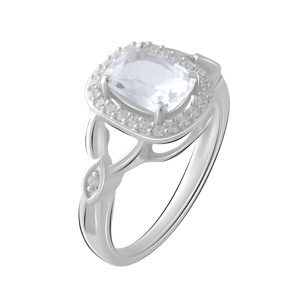 

Срібна каблучка 925 проби 3,23 г з данбуритом з США та білими цирконами 1,573 карат Valentine розмір 17.0