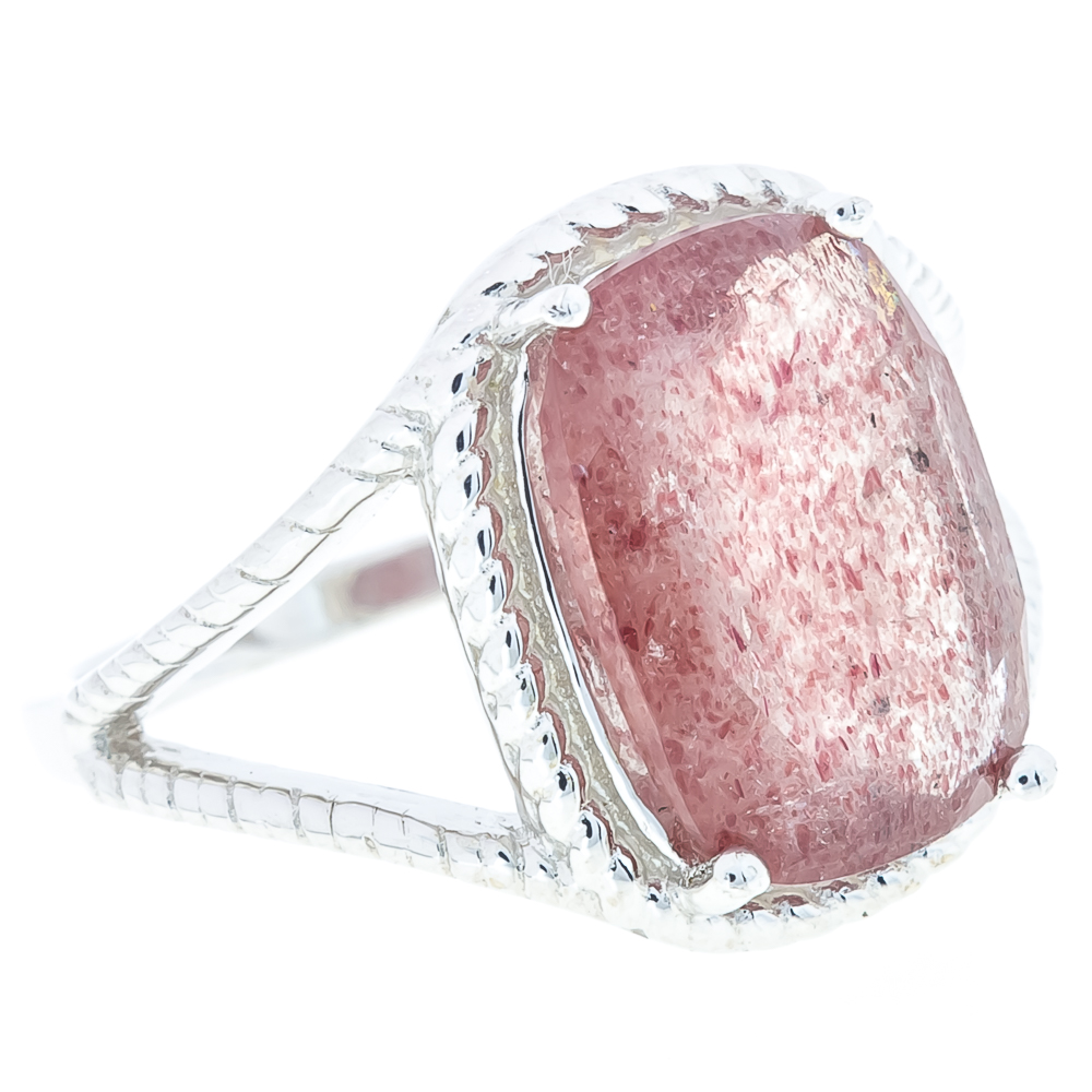 

Срібна каблучка 925 проби 5,56 гр з журавлиним кварцем з США 5,38 карат Valentine розмір 17.0