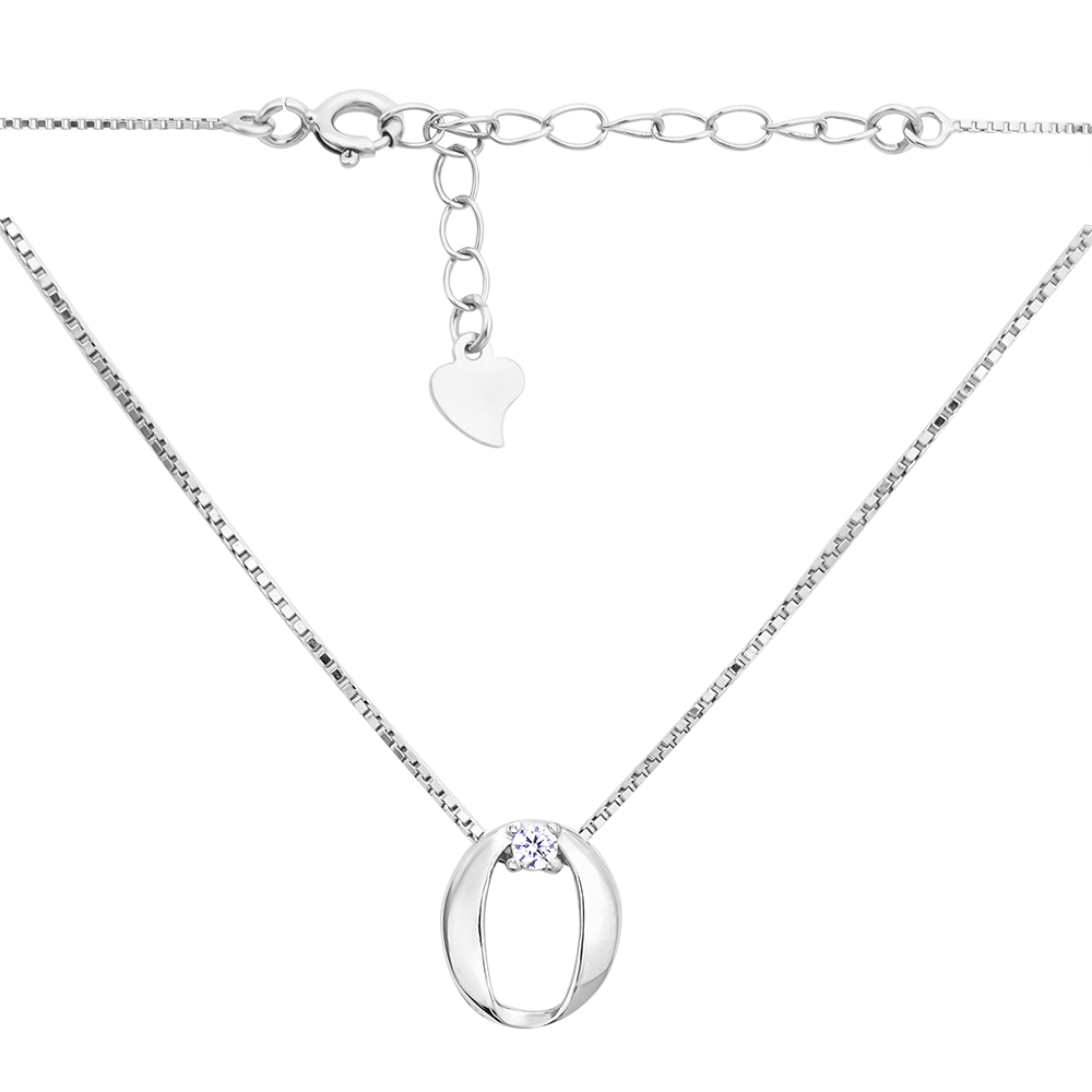 

Серебряное колье с подвеской Буква О и фианитом 000132398 45 размера